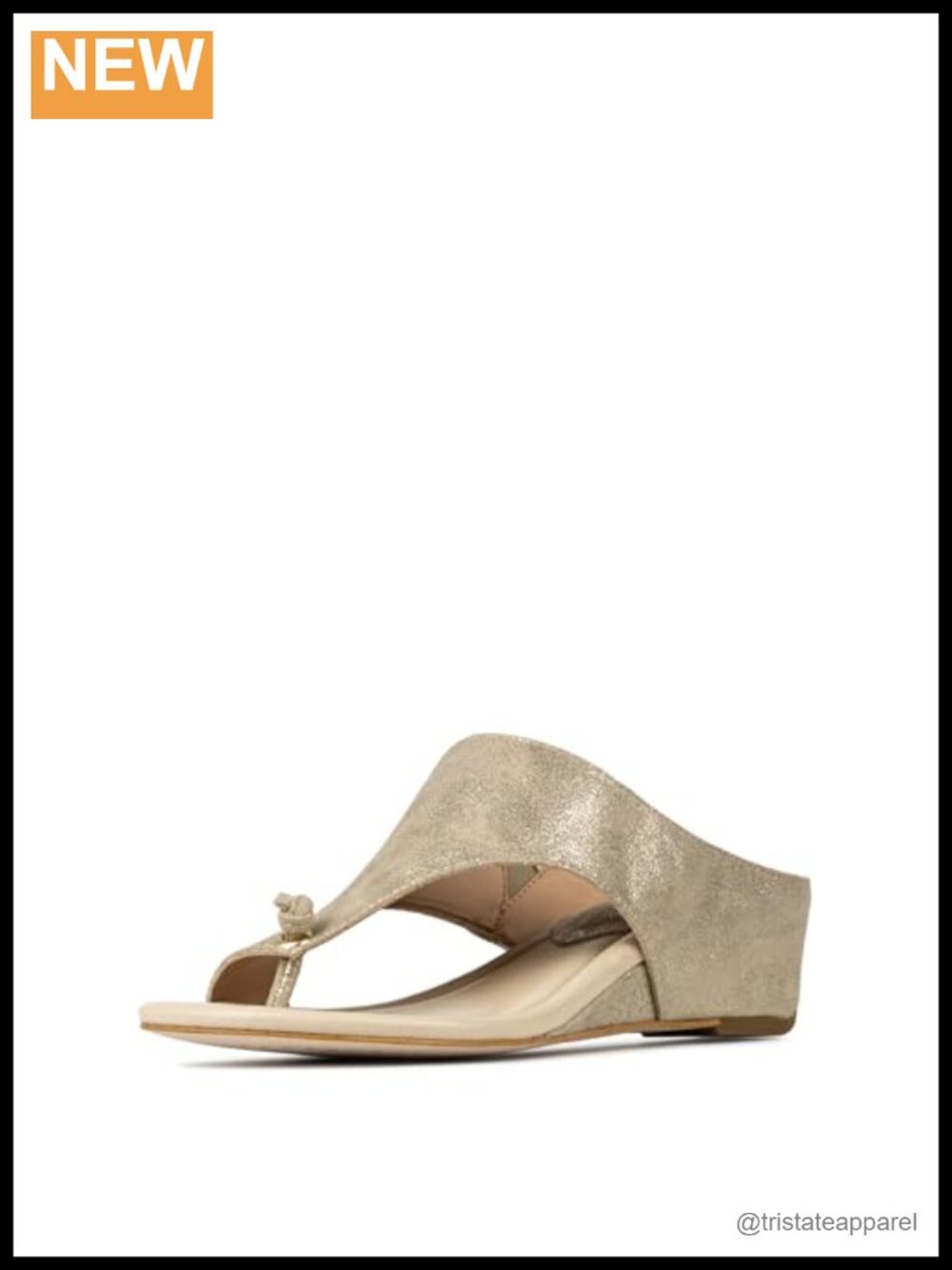 Faux Suede Open Toe Wedge Thong Sandals Memory Foam Insole